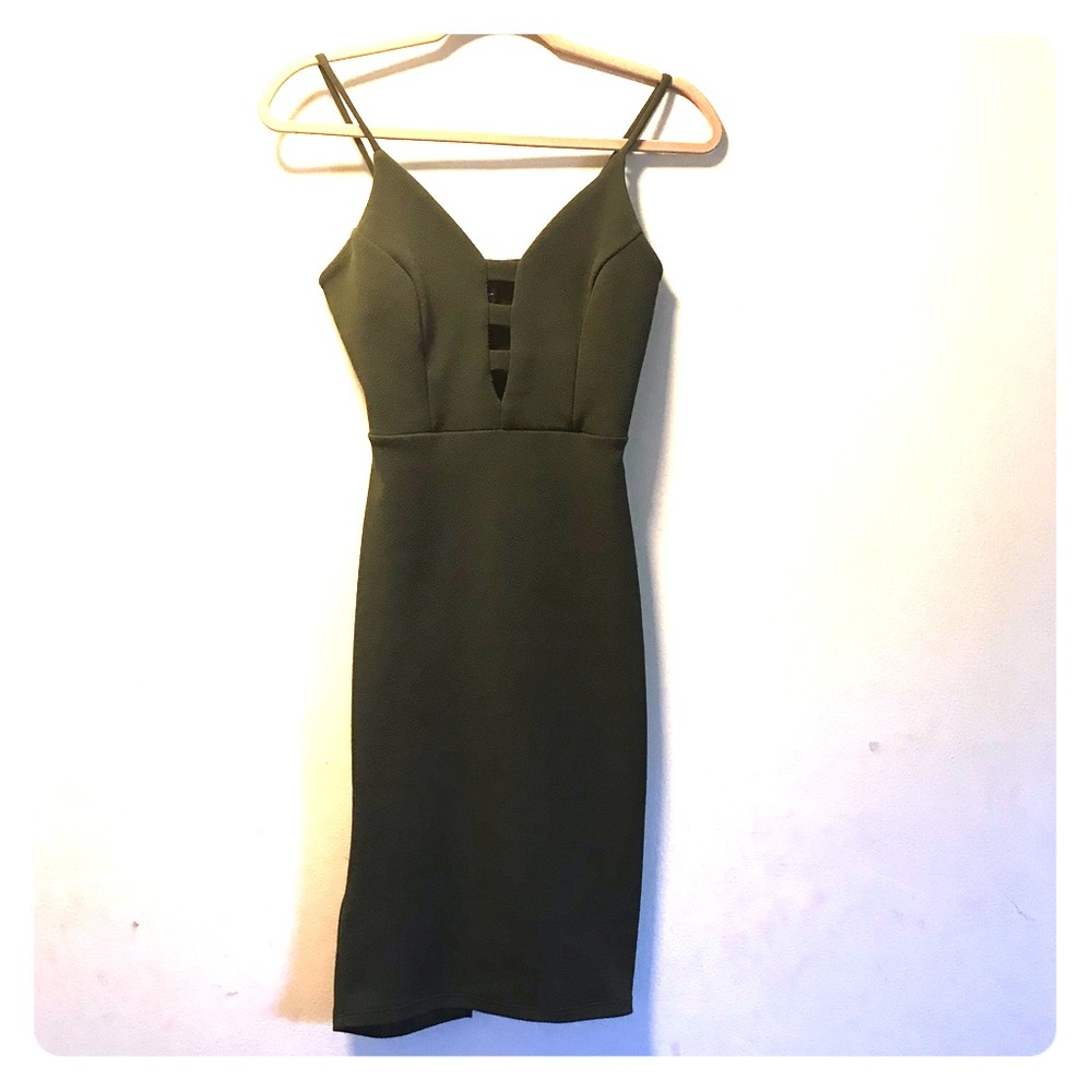 Olive green dress by Privy Size Small